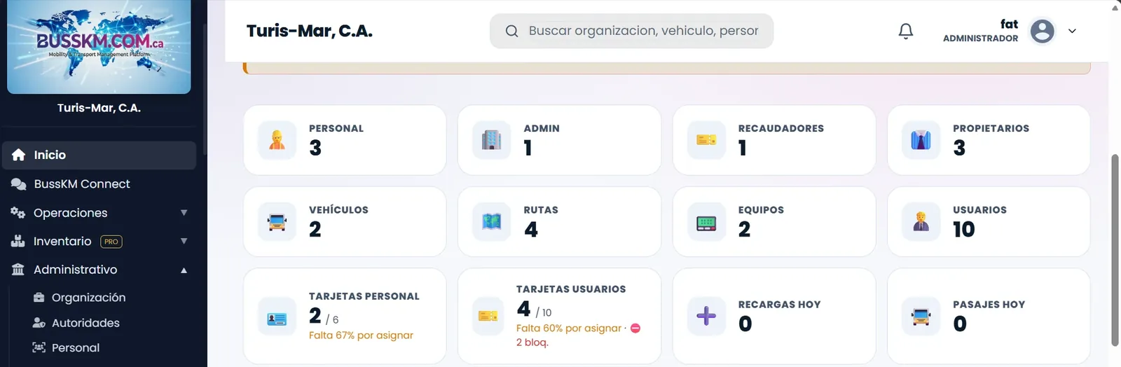 Panel de operación para el operador